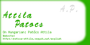 attila patocs business card