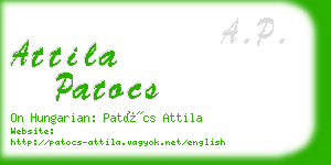 attila patocs business card